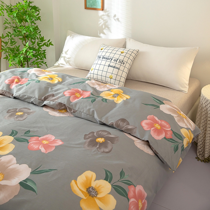 91家纺网 家纺一手货源 找家纺 雨萝家纺 2023新款12868全棉被罩纯棉被套初妆