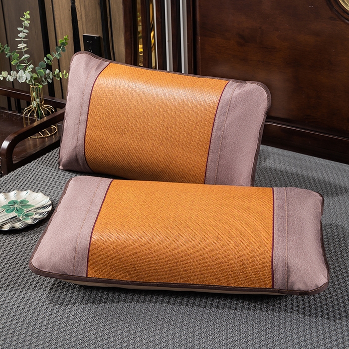 91家纺网 家纺一手货源 找家纺 织布人 2024新款夏凉冰丝枕套冰藤枕套凉席枕套单枕套单枕芯48*74 冰藤圆角/单枕套