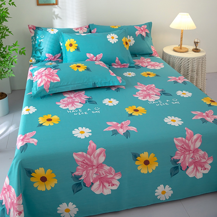 91家纺网 家纺一手货源 找家纺 雨萝家纺 2020新款12868全棉纯棉床单花蕊