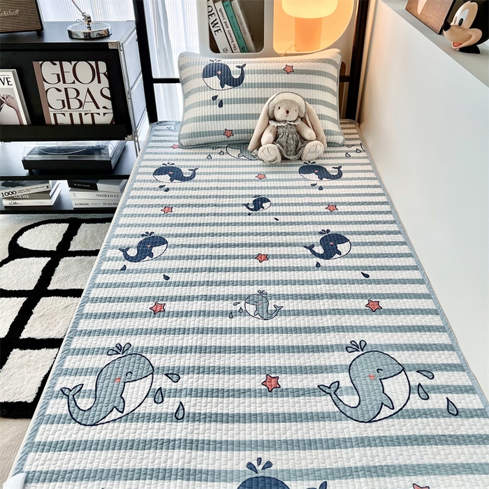 91家纺网 家纺一手货源 找家纺 茉夕 2024新款学生宿舍上下铺全棉床盖 海底世界