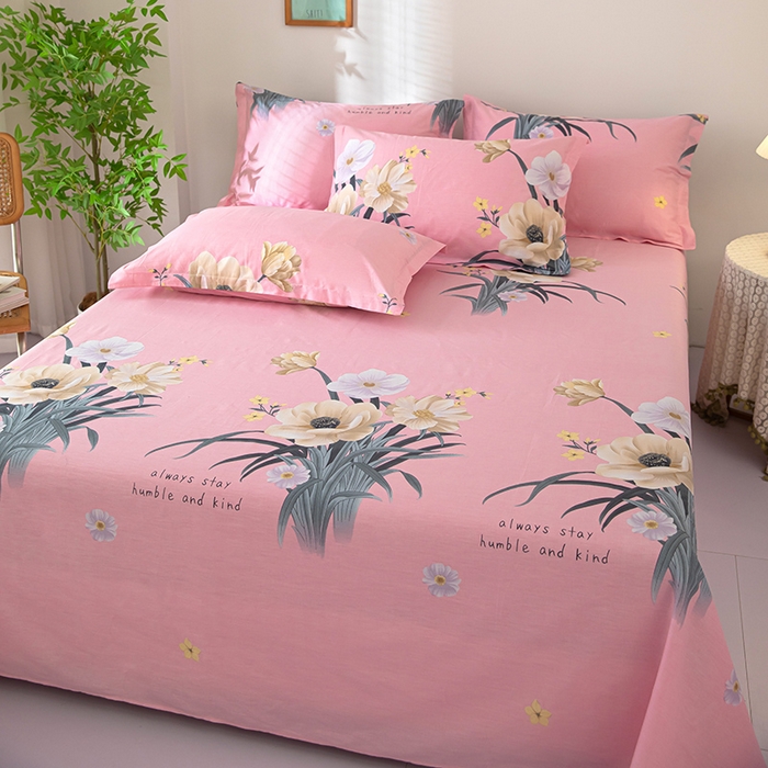 91家纺网 家纺一手货源 找家纺 雨萝家纺 2020新款12868全棉纯棉床单梦想花开