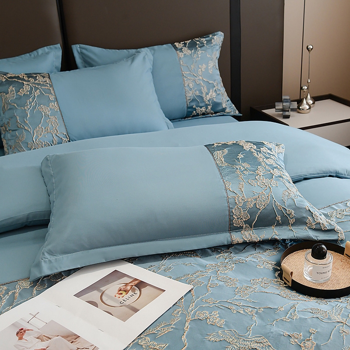 91家纺网 家纺一手货源 找家纺 （总）布可家纺 2025新款轻奢精美浮雕刺绣提花四件套