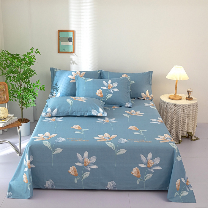 91家纺网 家纺一手货源 找家纺  雨萝家纺 2020新款12868全棉纯棉床单烂漫芭蕾