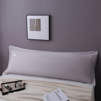 91家纺网 家纺一手货源 找家纺 2024新款100支长绒棉双人长枕套1.2m1.5米纯色全棉贡缎纯棉1.8加长枕头套 都市灰