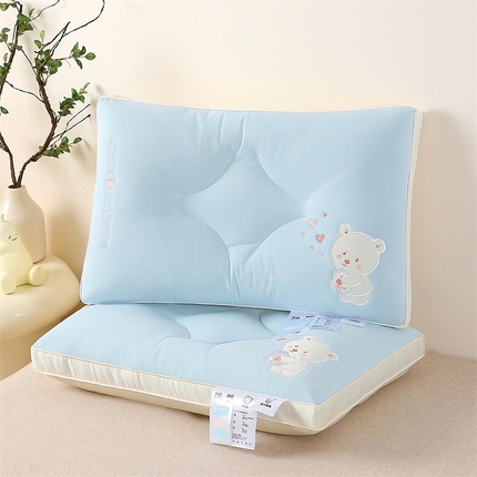 91家纺网 家纺一手货源 找家纺 （总）梦叶草 2024新款枕芯母婴级小熊满分睡眠乳胶层儿童枕头抗菌防螨40×60cm学生枕头