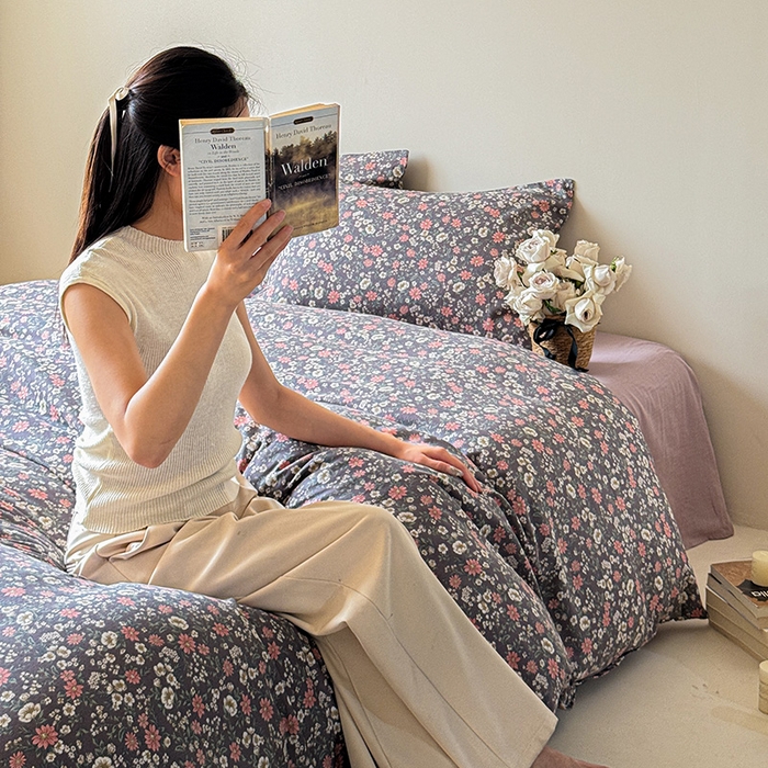 91家纺网 家纺一手货源 找家纺 窝米 2024全棉A类双层纱系列四件套 小满