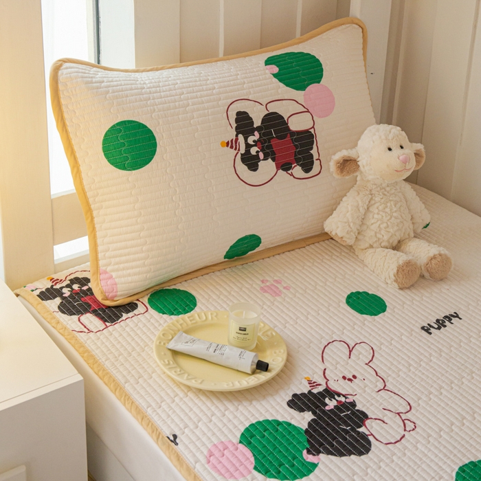 91家纺网 家纺一手货源 找家纺 茉夕 2024新款学生宿舍上下铺全棉床盖 呆呆