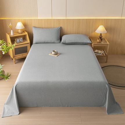 雅居纺家纺 2024新款全棉色织水洗棉单床单 床单-千鸟格灰