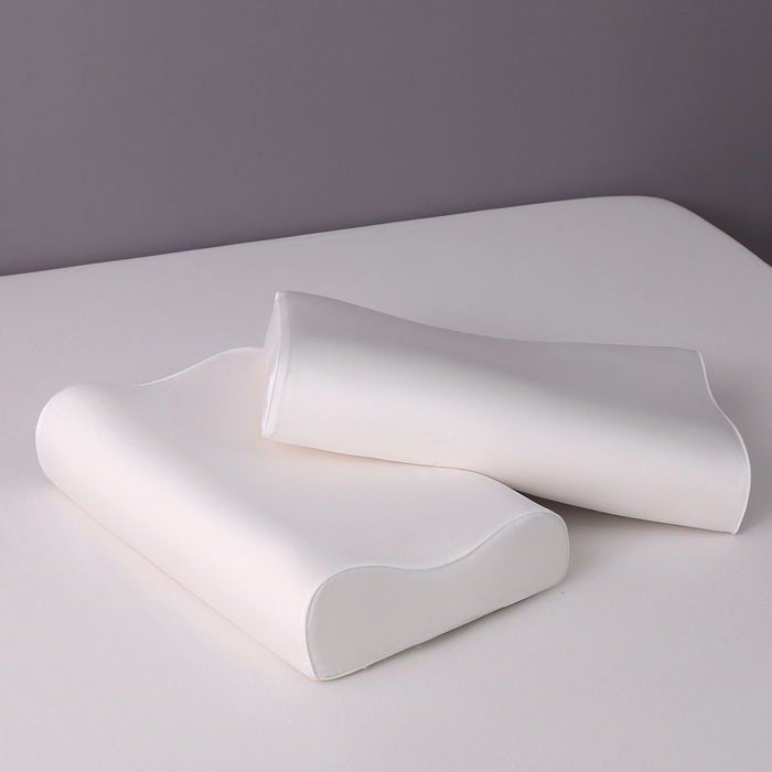 91家纺网 家纺一手货源 找家纺 2024新款100支双股长绒棉乳胶枕套全棉贡缎曲线立体记忆枕枕芯套35x55cm成人60x40cm 月光白