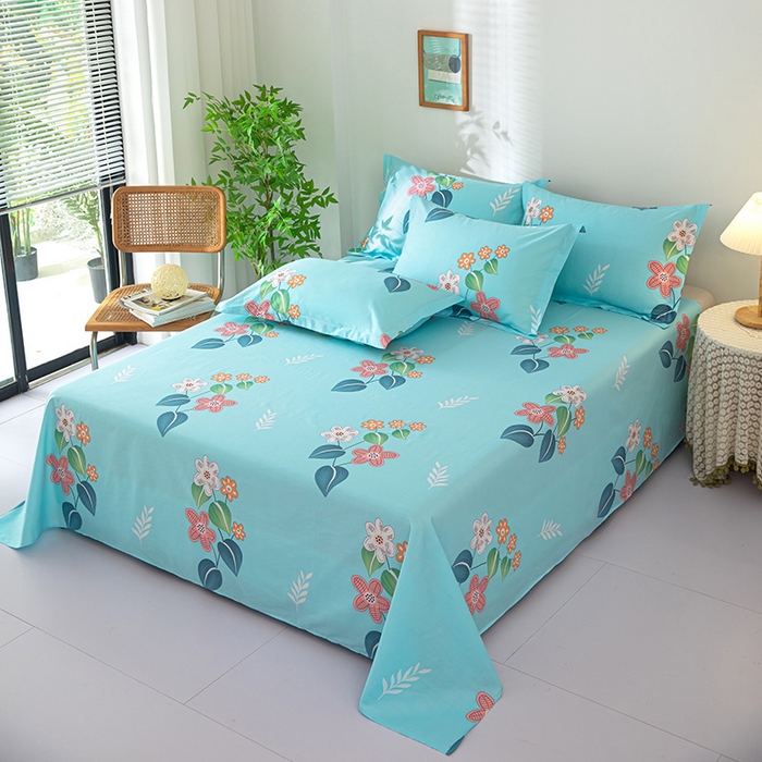 91家纺网 家纺一手货源 找家纺  雨萝家纺 2020新款12868全棉纯棉床单觅香