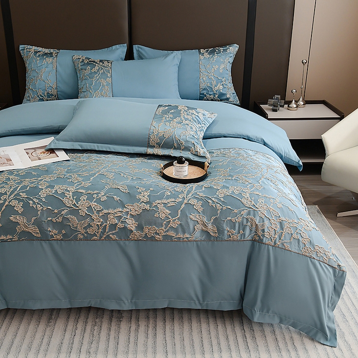 91家纺网 家纺一手货源 找家纺 （总）布可家纺 2025新款轻奢精美浮雕刺绣提花四件套