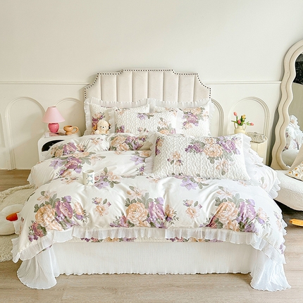 91家纺网 家纺一手货源 找家纺 （总）宜凡 2024新款复古大花系列床盖四件套