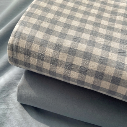 91家纺网 家纺一手货源 找家纺 （总）雅居纺家纺 2024新款全棉色织水洗棉单床单床笠-叠拍图