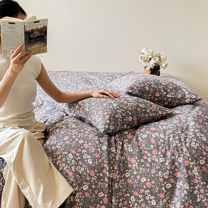 91家纺网 家纺一手货源 找家纺 窝米 2024全棉A类双层纱系列四件套 小满