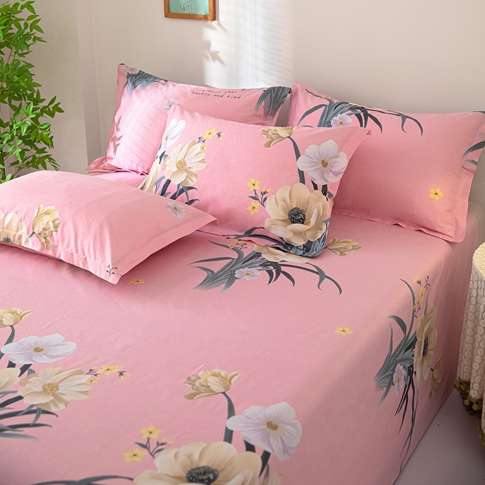 91家纺网 家纺一手货源 找家纺 雨萝家纺 2020新款12868全棉纯棉床单梦想花开