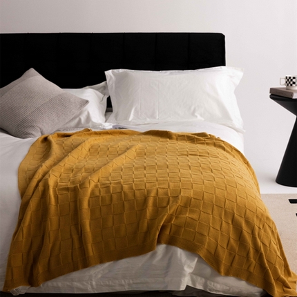 91家纺网 家纺一手货源 找家纺 （总）暖绵绵 2025新款A类全棉纯色盖毯披肩毯毯子-科林斯（最低零售价128元）