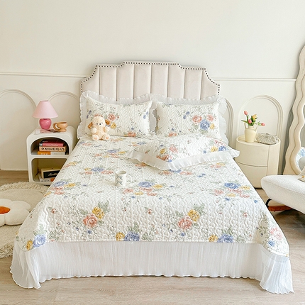 宜凡  2024新款复古大花系列床盖三件套 春日丽影