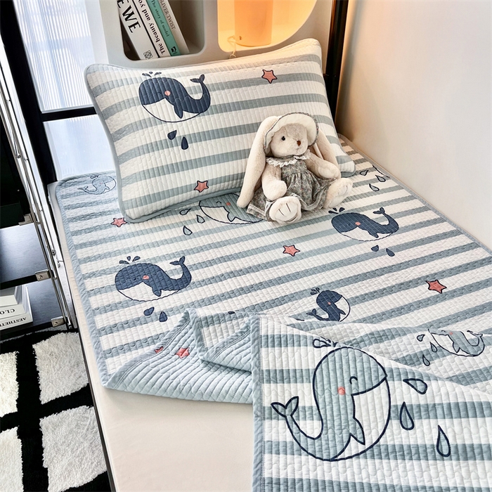 91家纺网 家纺一手货源 找家纺 茉夕 2024新款学生宿舍上下铺全棉床盖 海底世界