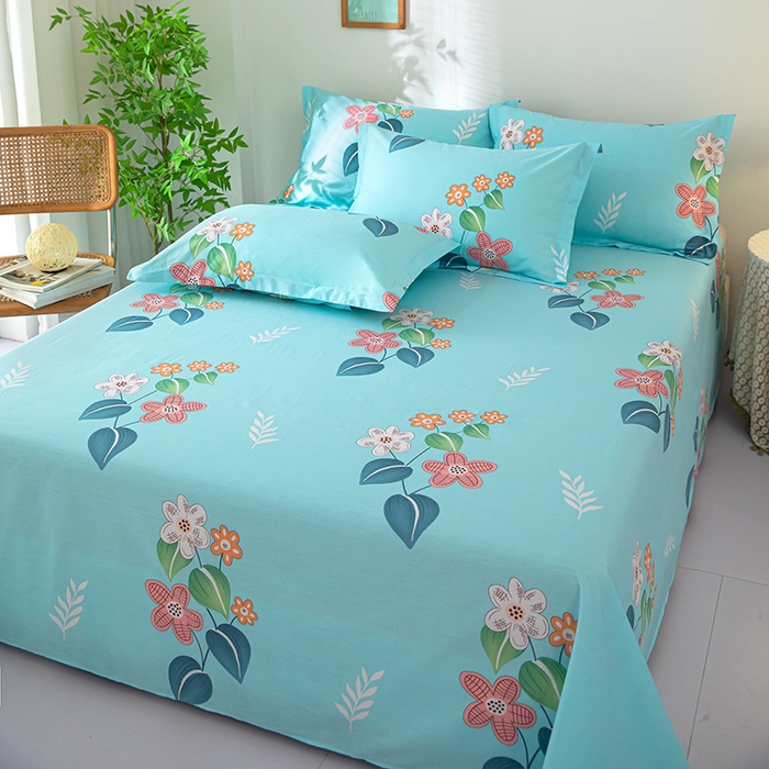 91家纺网 家纺一手货源 找家纺  雨萝家纺 2020新款12868全棉纯棉床单觅香