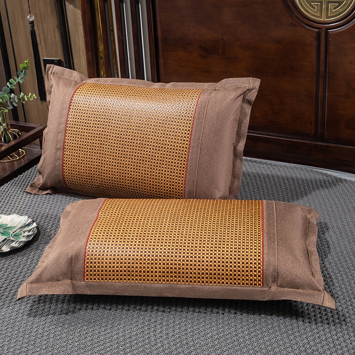 91家纺网 家纺一手货源 找家纺 织布人 2024新款夏凉冰丝枕套冰藤枕套凉席枕套单枕套单枕芯48*74 方格直角/单枕套 