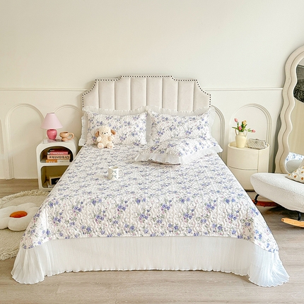 宜凡  2024新款复古大花系列床盖三件套 春菲秘境