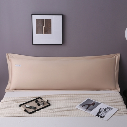 2024新款100支长绒棉双人长枕套1.2m1.5米纯色全棉贡缎纯棉1.8加长枕头套 圣殿驼