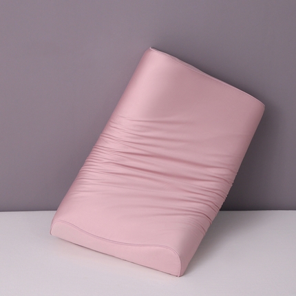 2024新款100支双股长绒棉乳胶枕套全棉贡缎曲线立体记忆枕枕芯套35x55cm成人60x40cm 梦幻粉