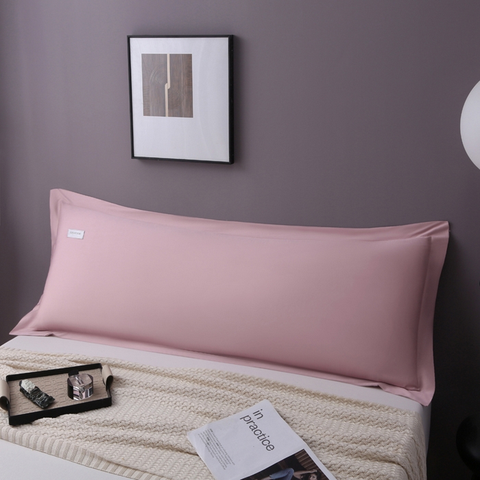 91家纺网 家纺一手货源 找家纺 （总）2024新款100支长绒棉双人长枕套1.2m1.5米纯色全棉贡缎纯棉1.8加长枕头套