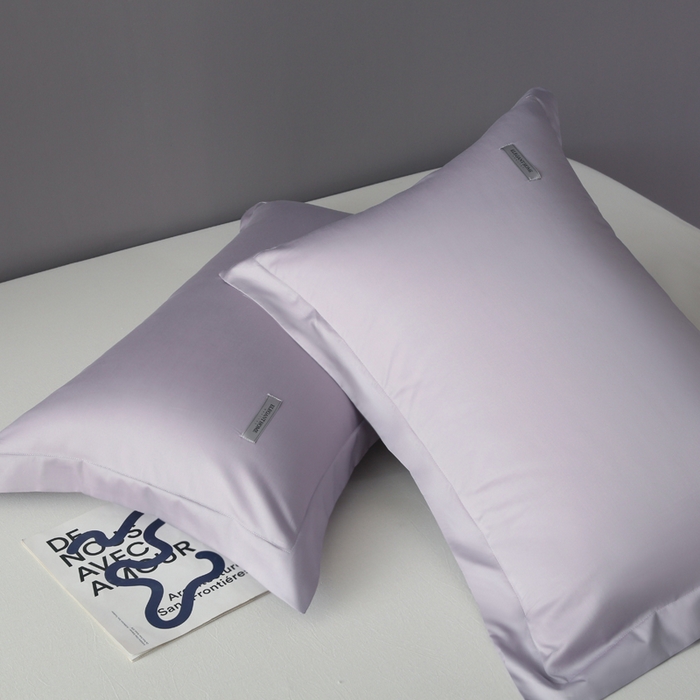 91家纺网 家纺一手货源 找家纺 2024新款100支贡缎 长绒棉枕套 贡缎枕套 48x74cm全棉枕芯套 单枕套 枕头套 烟灰紫