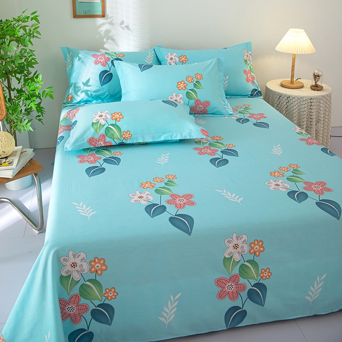 91家纺网 家纺一手货源 找家纺  雨萝家纺 2020新款12868全棉纯棉床单觅香