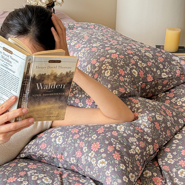 91家纺网 家纺一手货源 找家纺 窝米 2024全棉A类双层纱系列四件套 小满