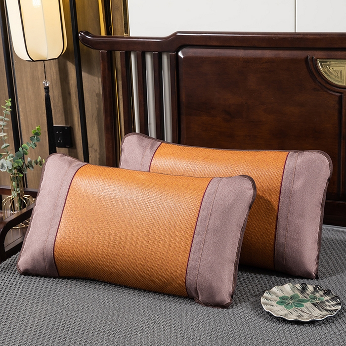 91家纺网 家纺一手货源 找家纺 织布人 2024新款夏凉冰丝枕套冰藤枕套凉席枕套单枕套单枕芯48*74 冰藤圆角/单枕套