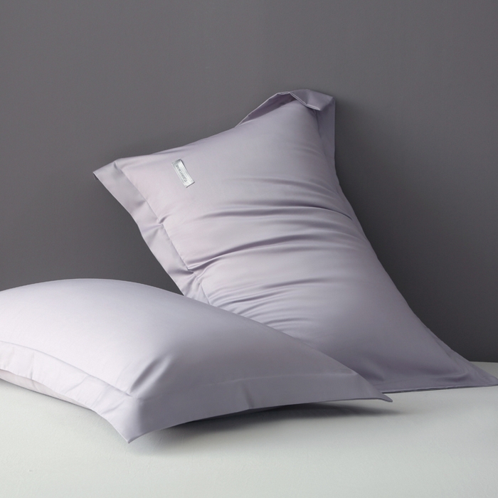 91家纺网 家纺一手货源 找家纺 2024新款100支贡缎 长绒棉枕套 贡缎枕套 48x74cm全棉枕芯套 单枕套 枕头套 烟灰紫