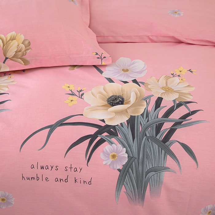 91家纺网 家纺一手货源 找家纺 2023新款12868全棉学生宿舍三件套卡通纯棉四件套梦想花开