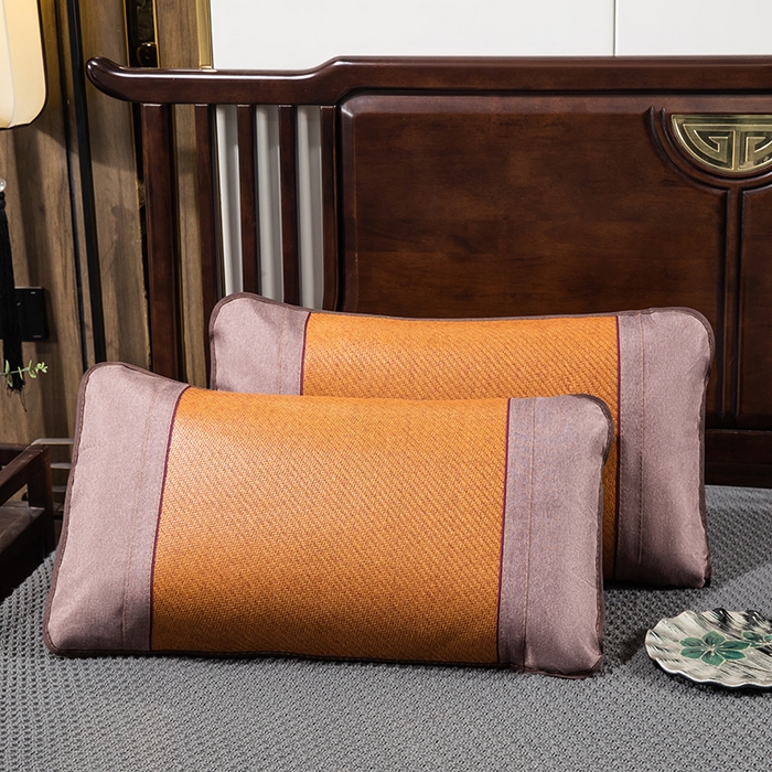 91家纺网 家纺一手货源 找家纺 织布人 2024新款夏凉冰丝枕套冰藤枕套凉席枕套单枕套单枕芯48*74 冰藤圆角/单枕套