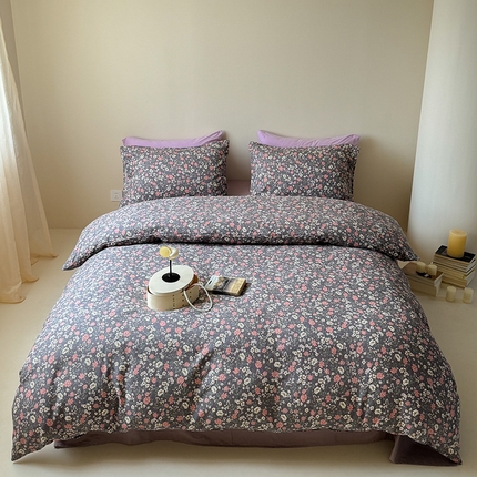 91家纺网 家纺一手货源 找家纺 窝米 2024全棉A类双层纱系列四件套 小满