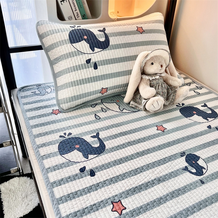 91家纺网 家纺一手货源 找家纺 茉夕 2024新款学生宿舍上下铺全棉床盖 海底世界