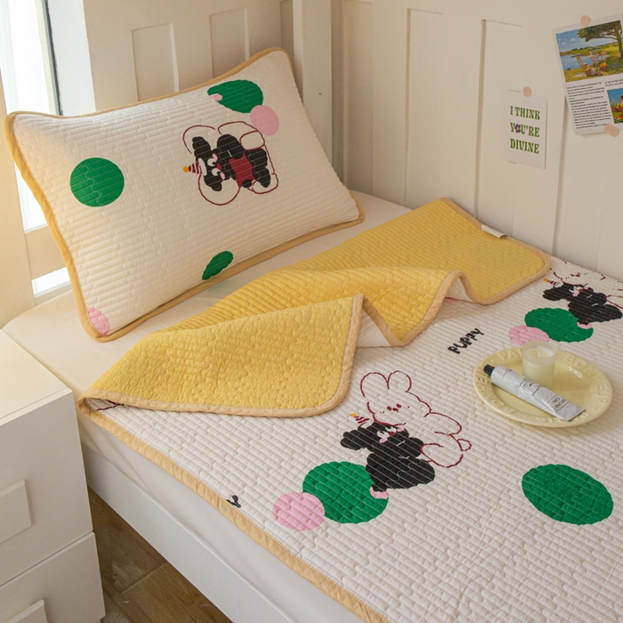 91家纺网 家纺一手货源 找家纺 茉夕 2024新款学生宿舍上下铺全棉床盖 呆呆