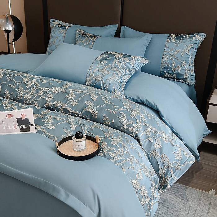 91家纺网 家纺一手货源 找家纺 （总）布可家纺 2025新款轻奢精美浮雕刺绣提花四件套