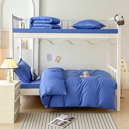 91家纺网 家纺一手货源 找家纺 天之爱 2025纯棉三件套全棉13372三件套学生上下铺六件套学生蓝【不带布标】