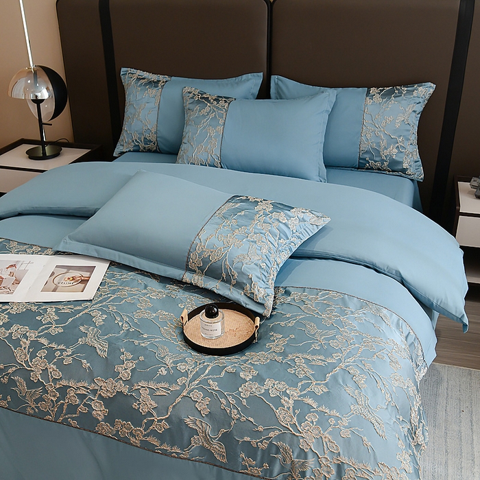 91家纺网 家纺一手货源 找家纺 （总）布可家纺 2025新款轻奢精美浮雕刺绣提花四件套