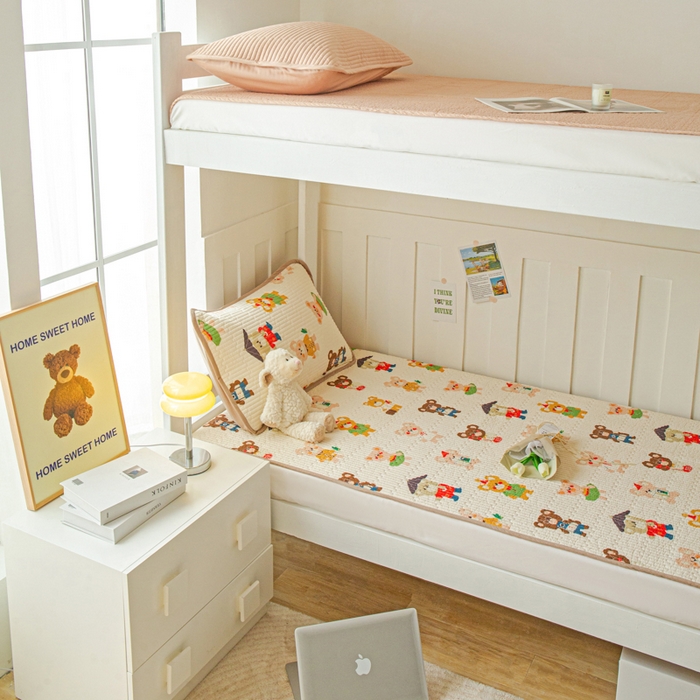 91家纺网 家纺一手货源 找家纺 茉夕 2024新款学生宿舍上下铺全棉床盖 鼠小弟