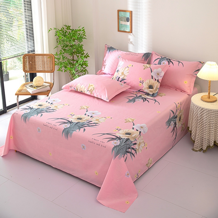 91家纺网 家纺一手货源 找家纺 雨萝家纺 2020新款12868全棉纯棉床单梦想花开