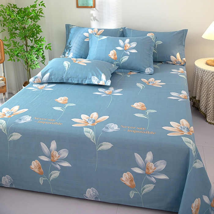 91家纺网 家纺一手货源 找家纺  雨萝家纺 2020新款12868全棉纯棉床单烂漫芭蕾