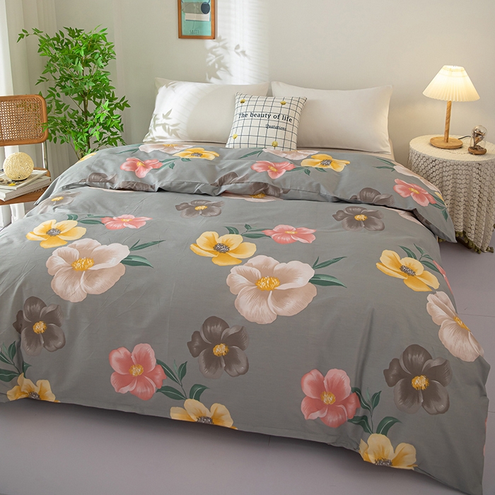 91家纺网 家纺一手货源 找家纺 雨萝家纺 2023新款12868全棉被罩纯棉被套初妆