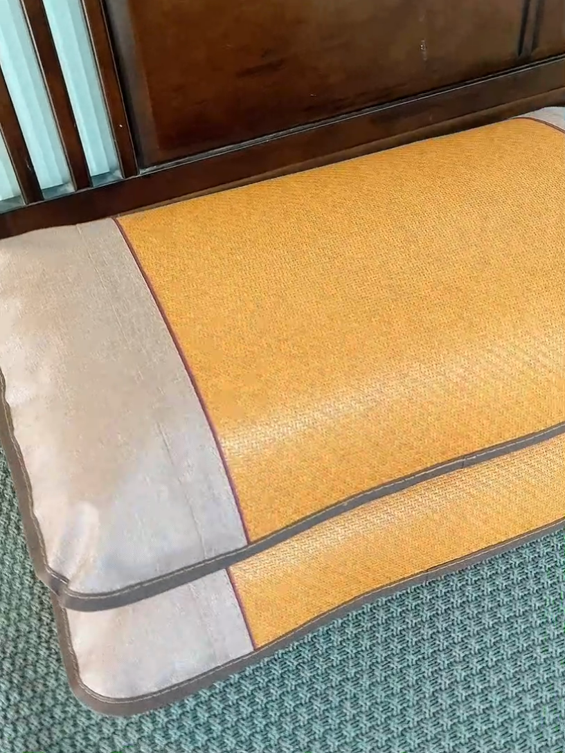 91家纺网 家纺一手货源 找家纺 织布人 2024新款夏凉冰丝枕套冰藤枕套凉席枕套单枕套单枕芯48*74 冰藤圆角/单枕套