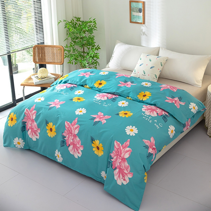 91家纺网 家纺一手货源 找家纺 雨萝家纺 2023新款12868全棉被罩纯棉被套花蕊