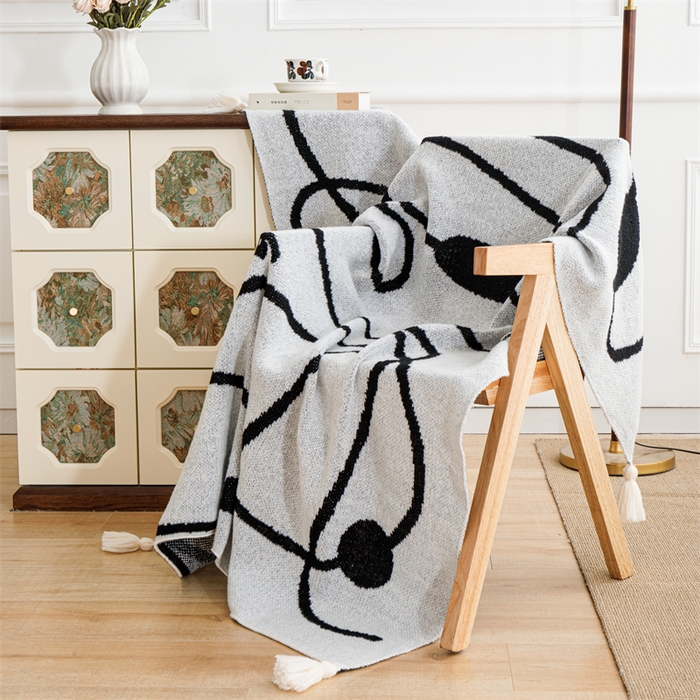 91家纺网 家纺一手货源 找家纺 苏艺针织盖毯 2024新款针织披肩沙发盖毯 针织-线像