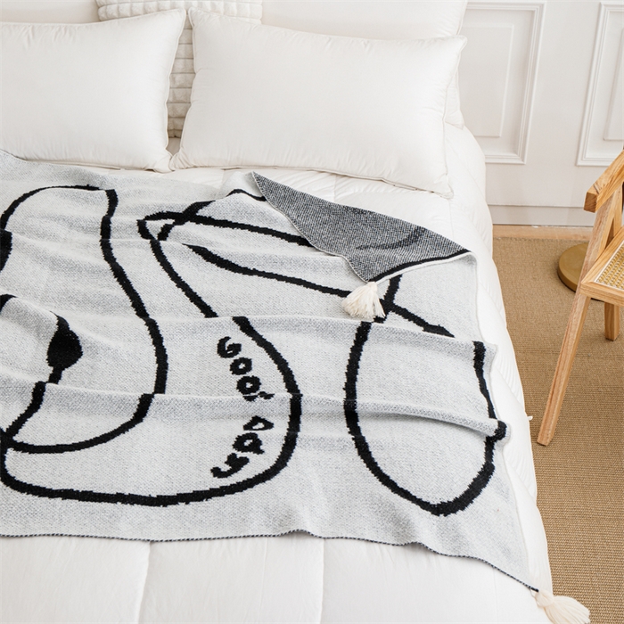 91家纺网 家纺一手货源 找家纺 苏艺针织盖毯 2024新款针织披肩沙发盖毯 针织-线像