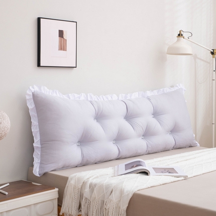 91家纺网 家纺一手货源 找家纺 美达人 2024新款水洗棉白色花边靠背 浅石灰